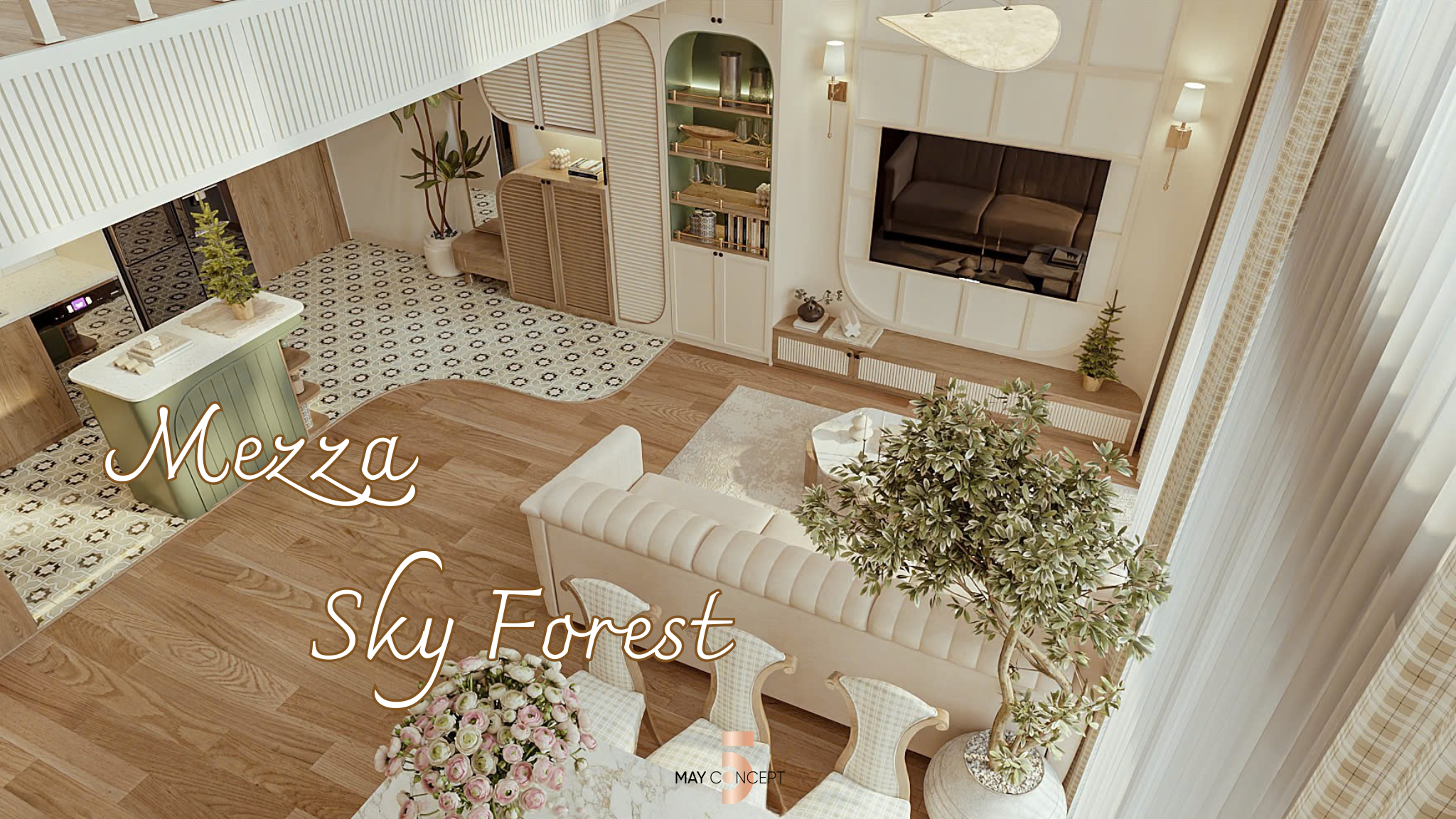 Thiết Kế Mezza Sky Forest -  Ms Giang _ Phong Cách Farmhouse
