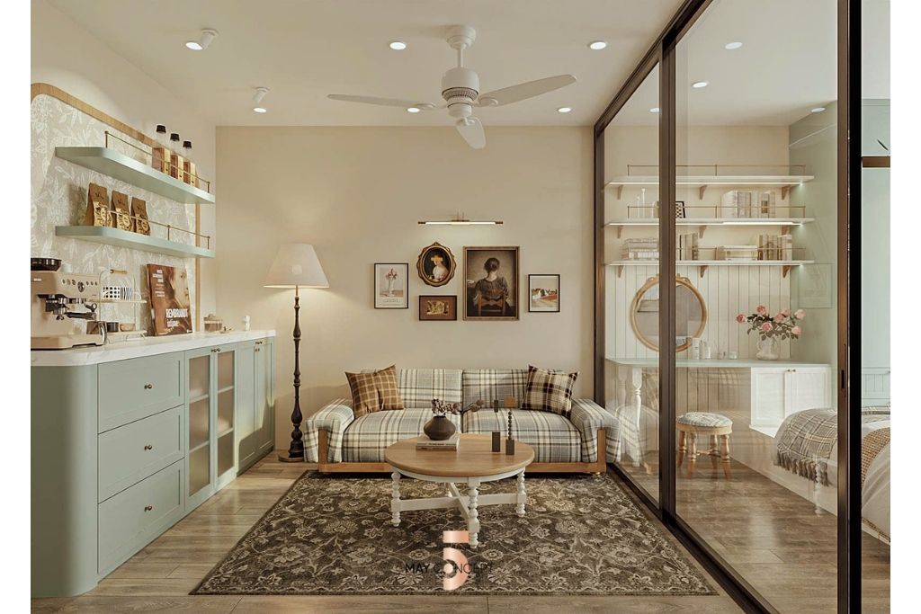 Thiết kế căn hộ 1 ngủ theo phong cách Farmhouse Ms Thúy tại Sky Forest Ecopark