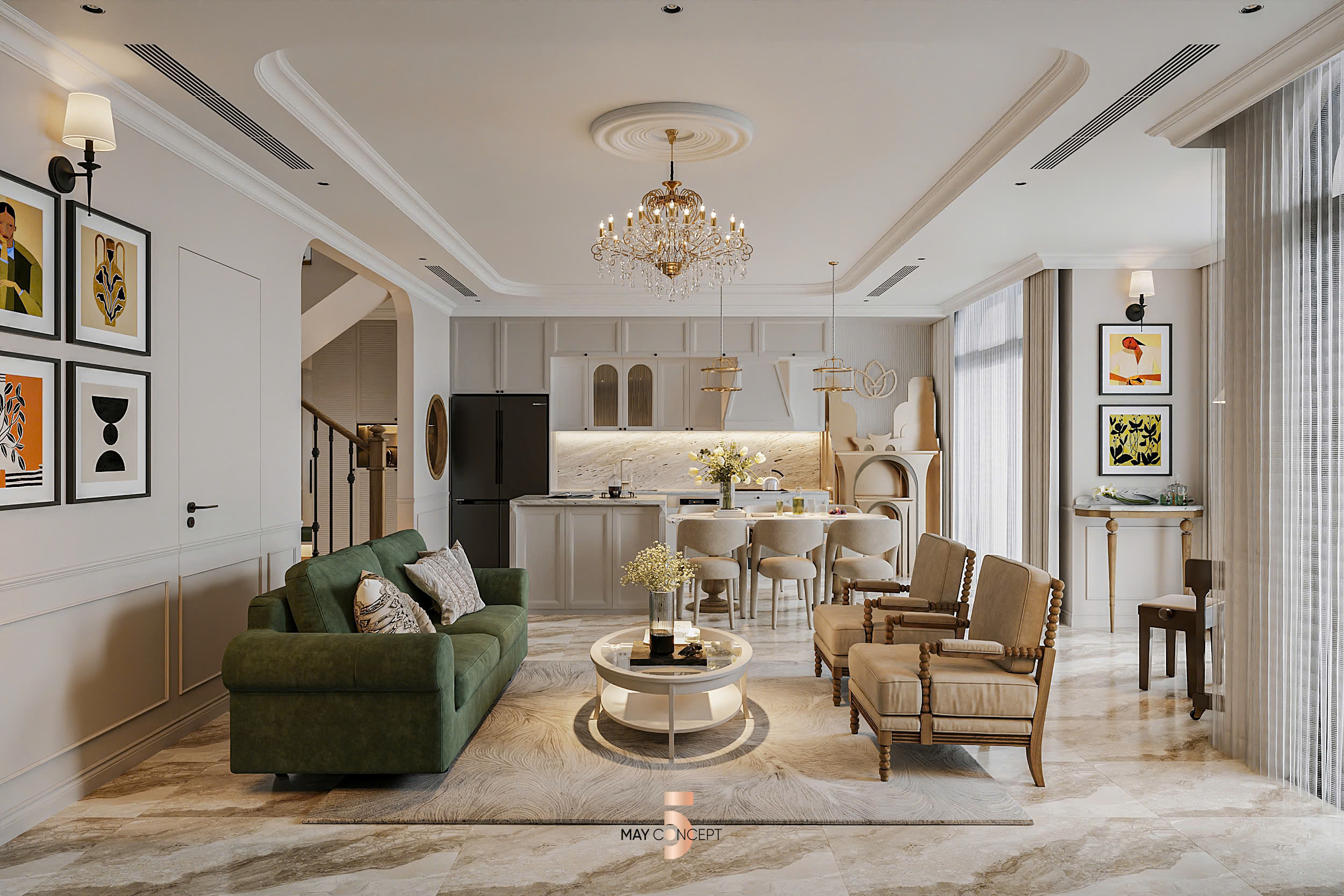 Thiết Kế Mezza Sky Forest - Ms Linh - Phong Cách Tân Cổ Điển